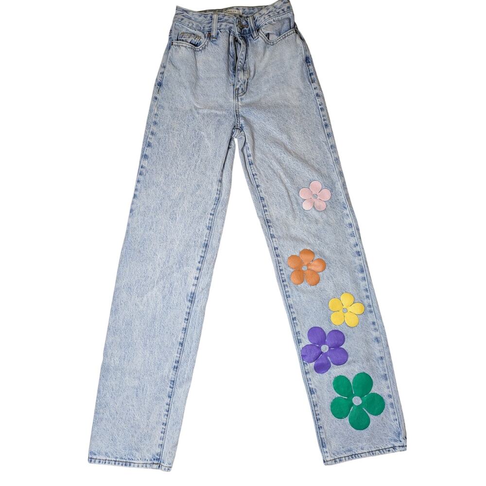 Pacsun Denim 90's Boyfriend Flower Power Jeans Size 22. Pre-Owned.